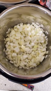 Onions added to instant pot